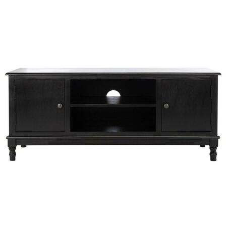 SAFAVIEH Ozark 2 Door 1 Shelf Media Stand, Black MED5700B